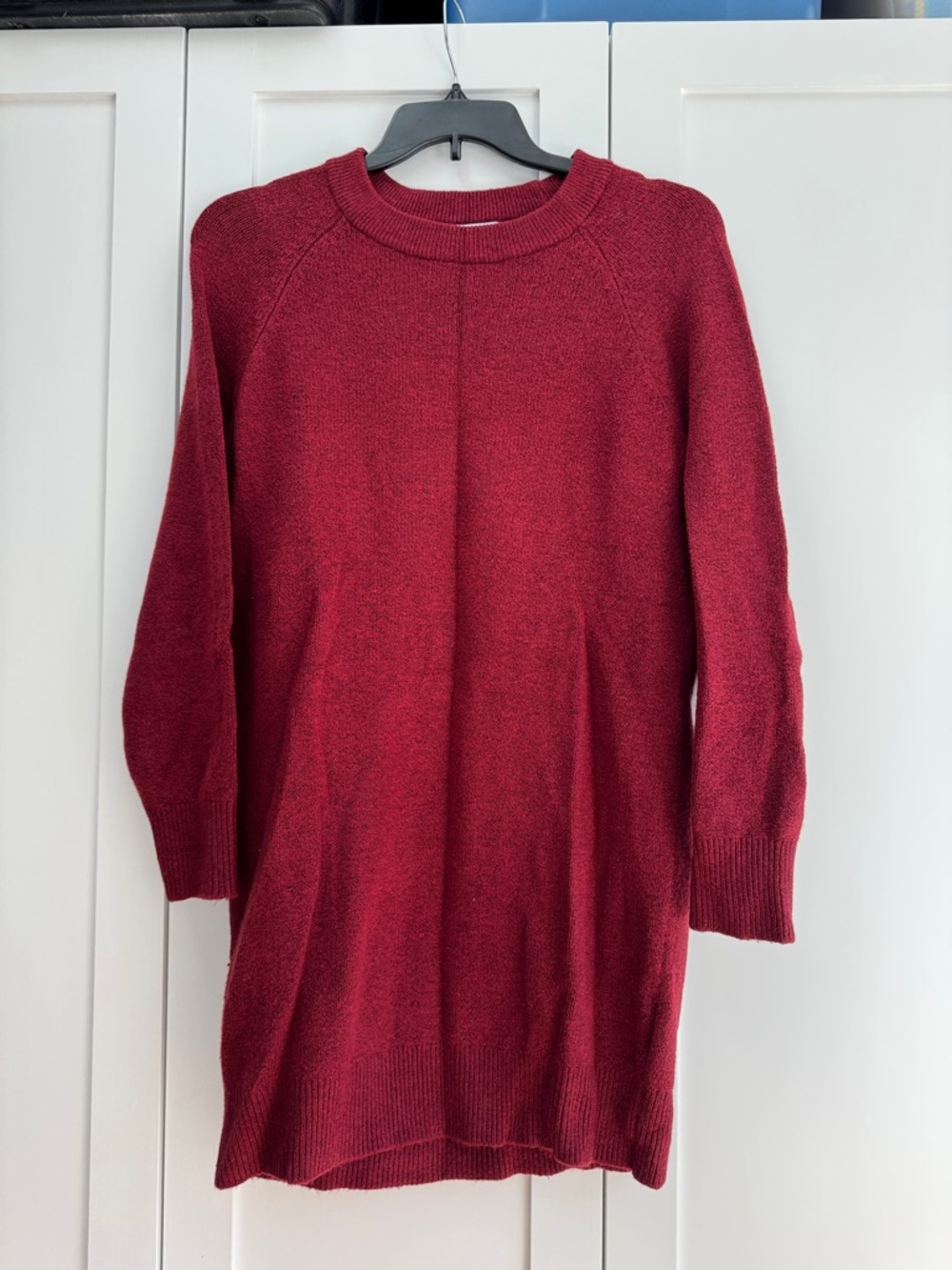 Old Navy Cozy Longline Crewneck Sweater Dress - Deep Red